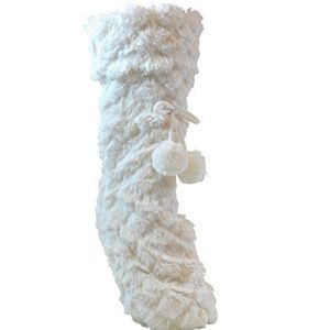 Khombu Faux Fur Diamond Slipper Bootie NWT S-M